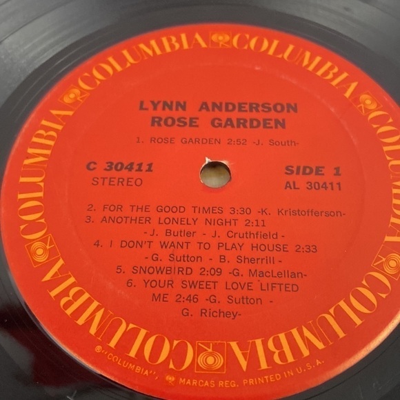 Lynn Anderson Rose Garden Columbia Stereo C 30411 Country Music Vinyl Record LP - Picture 8 of 8